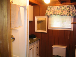 The ensuite bathroom